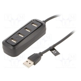 1 pcs x VENTION - VAS-J43-B050 - Hub USB, USB A socket x4,USB A plug, USB 2.0, PnP, black, 480Mbps