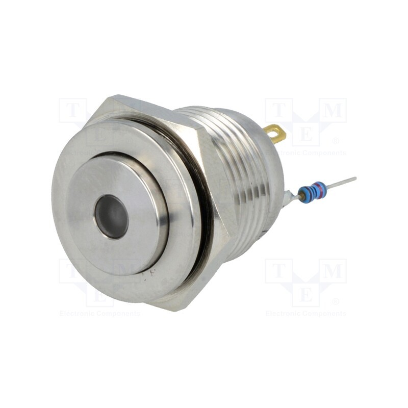 1 pcs x ONPOW - GQ16PH-10D/J/R/24V/S - Switch: vandal resistant, Pos: 2, SPST-NO, 2A/36VDC, IP65, OFF-(ON)