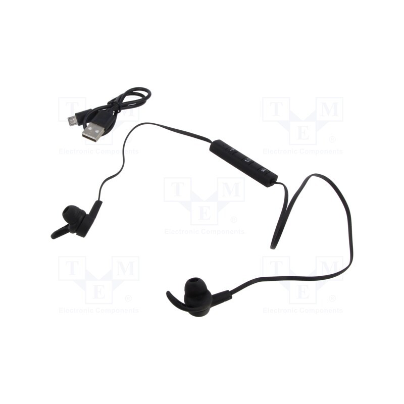 1 pcs x SAVIO - SAVSLWE-02 - Wireless headphones with microphone, black, Features: with LED