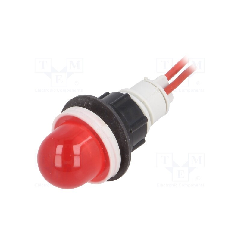 1 pcs x POLAM-ELTA - LR-D16H-230AC - Indicator: LED, prominent, red, 230VAC, Ø13mm, leads 300mm, plastic