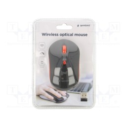 1 pcs x GEMBIRD - MUSW-4B-03-R - Optical mouse, black,red, USB A, wireless, 10m, No.of butt: 4