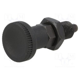 1 pcs x ELESA+GANTER - GN 617-5-AK - Indexing plungers, Thread: M10, Plating: black finish, 5mm