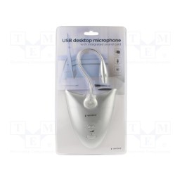 1 pcs x GEMBIRD - MIC-DU-01 - Microphone, grey, USB A, Features: with soundcard, 1.2m, -40dB