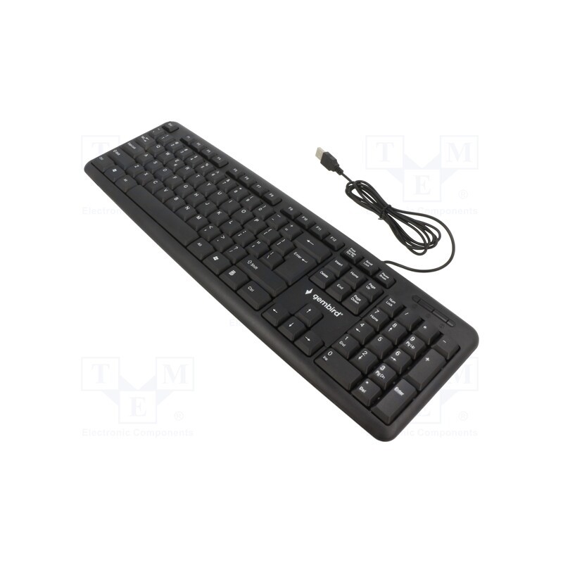 1 pcs x GEMBIRD - KB-U-103 - Keyboard, black, USB A, wired,US layout, 1.5m