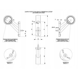 LED side marker lamp, right diagonal, 12v