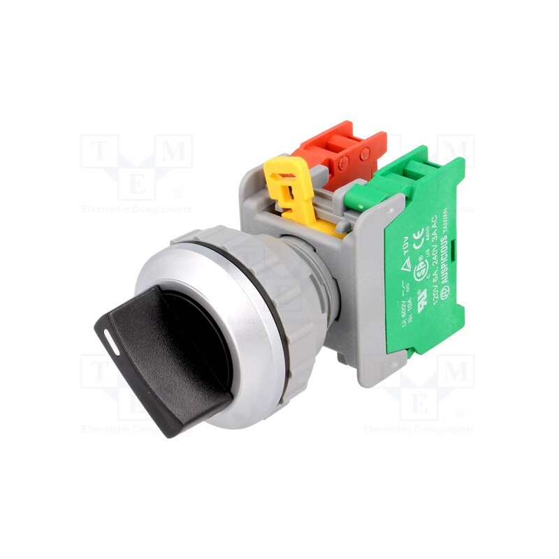 1 pcs x AUSPICIOUS - SS30-1O/C BK, 1-2 2POSITION - Switch: rotary, 30mm, Stabl.pos: 2, NC + NO, black, IP65, SS30, Ø30mm