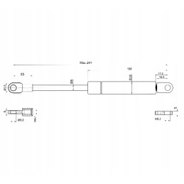 Telescopic shock absorber 130n 160mm 240mm