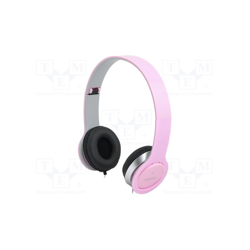 1 pcs x LOGILINK - HS0032 - Headphones with microphone, pink, Jack 3,5mm, 1.2m, 20÷20000Hz