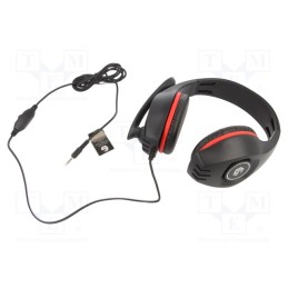 1 pcs x GEMBIRD - GHS-05-R - Headphones with microphone, black,red, Jack 3,5mm, headphones