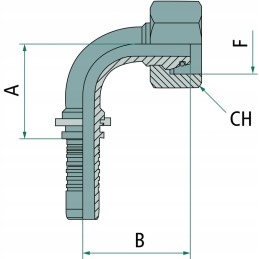 Angle plug connector DKO 90 degrees 1 4 inch M18x15