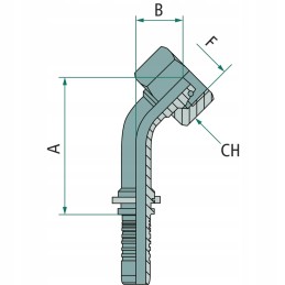 Angle plug connector DKO 45 degrees 1 4 inch M18x15