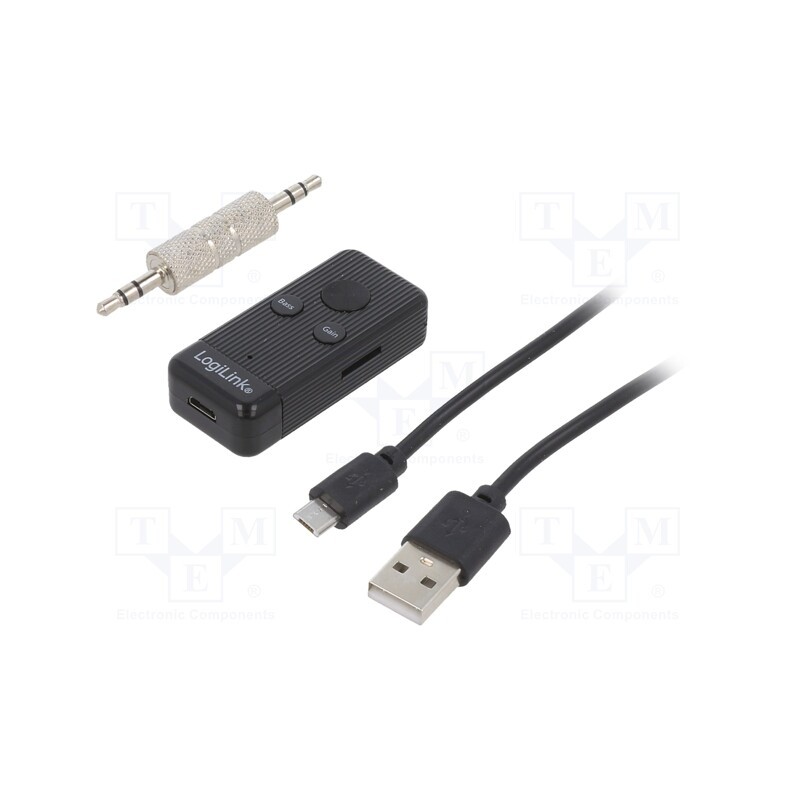 1 pcs x LOGILINK - BT0055 - BT receiver, black, Jack 3,5mm,microSD,USB B micro, 10m, 300mAh
