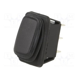 1 pcs x SWITCH COMPONENTS - RE2-1F-DC-1-B - ROCKER, SP3T, Pos: 3, ON-OFF-ON, 10A/28VDC, black, IP65, none, RE