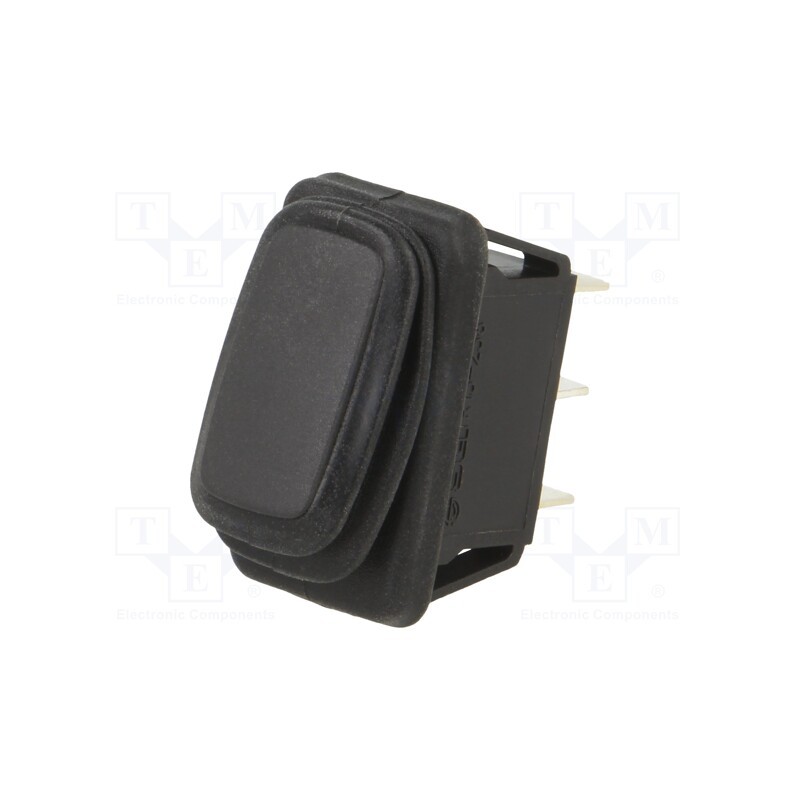 1 pcs x SWITCH COMPONENTS - RE2-1F-DC-1-B - ROCKER, SP3T, Pos: 3, ON-OFF-ON, 10A/28VDC, black, IP65, none, RE
