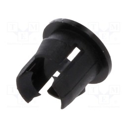 10 pcs x FIX&FASTEN - FIX-LED5-5 - LED holder, 5mm, one-piece, black, UL94V-2, L: 6.9mm, Mat: polyamide