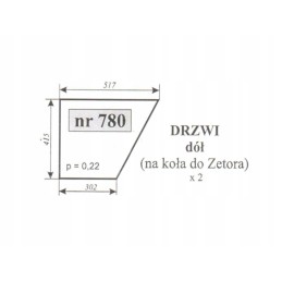 Lower door glass C 360 Naglak Kozmin 780