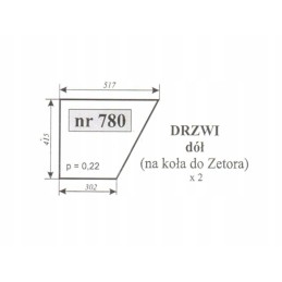 Lower door glass C 360 Naglak Kozmin 780
