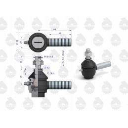 Rod end, left joint c 328 with nut