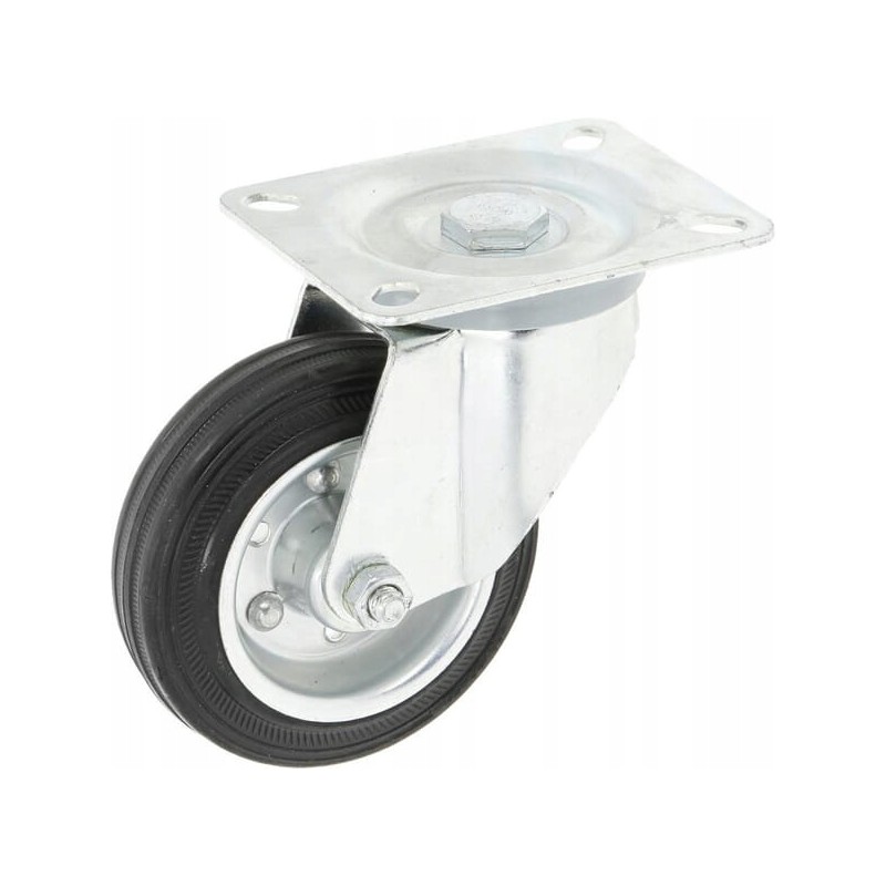 Rubber swivel wheel fi 100x30mm with mounting base