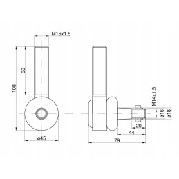 Rod end, right joint with nut 953548 c