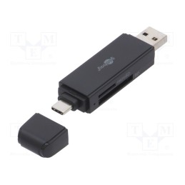1 pcs x Goobay - 58261 - Card reader: external, USB A plug,USB C plug, USB 3.0, 5Gbps