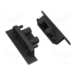 1 set x TOPMET - 76990002 -AS - Cap for LED profiles, black, 2pcs, ABS, GEN2,with hole, GROOVE10
