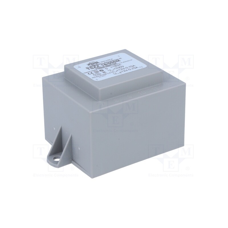 1 pcs x INDEL - TSZZ18/006M - Transformer: encapsulated, 18VA, 230VAC, 12V, 12V, 750mA, 750mA, PCB