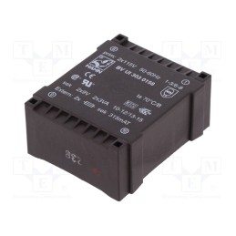 1 pcs x HAHN - BV UI 303 0158 - Transformer: encapsulated, 6VA, 115VACx2, 9V, 9V, 334mA, 334mA, PCB