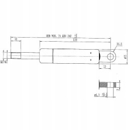 Gas spring 242 mm 100n type f stabilus