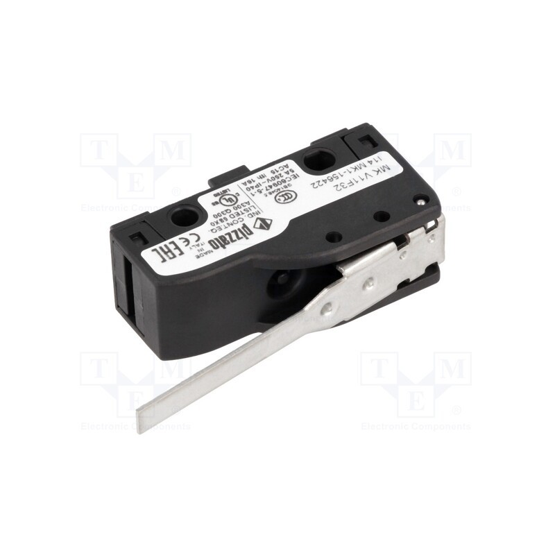 1 pcs x PIZZATO ELETTRICA - MK V11F32 - Microswitch SNAP ACTION, 6A/250VAC, 5A/24VDC, with lever, SPDT