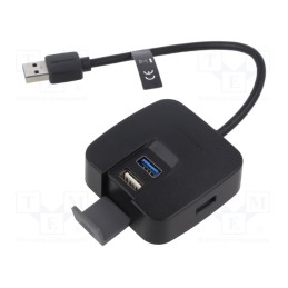 1 pcs x VENTION - CHABB - Hub USB, USB A socket x4,USB A plug, USB 2.0,USB 3.0, PnP, black