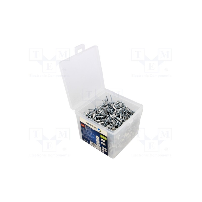 1 pcg x Hu00d6GERT TECHNIK - HT2C174 - Rivet, aluminium, Rivet diam: 4mm, L.rivet: 10mm, 800pcs.