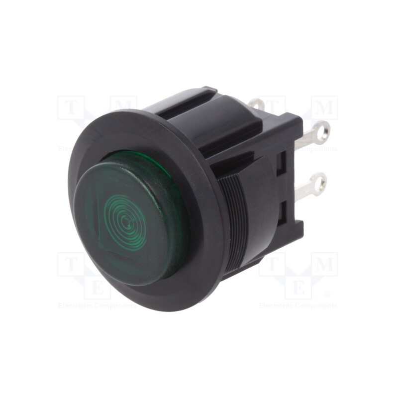1 pcs x MIYAMA - DS-664K-C-L-S-K-TG - Switch: push-button, Pos: 2, SPST-NO, 3A/125VAC, OFF-ON, green, 1kV