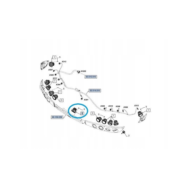 New Holland CR FX Roof Work Lamp 47744096