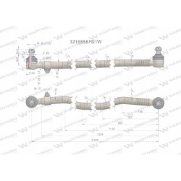 Steering rack 1270mm 3216556r91 Warynski