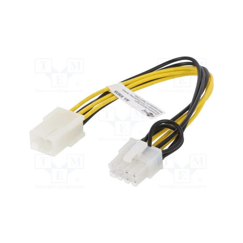 1 pcs x Goobay - 93635 - Cable: mains, PCIe 6pin male,PCIe 8pin female, 0.2m