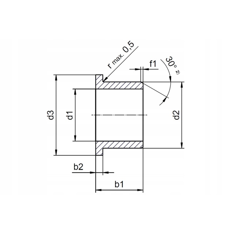 Plain bearing flange gfm 505540 iglidur g 1pc