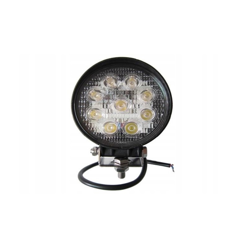 Halogen LED work lamp 10 30v 9x3w round mo
