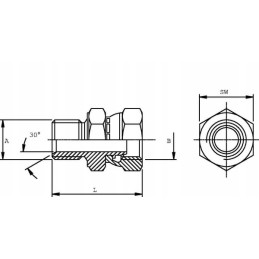 Connector female internal thread m20xm22 vnmw2022 burnett