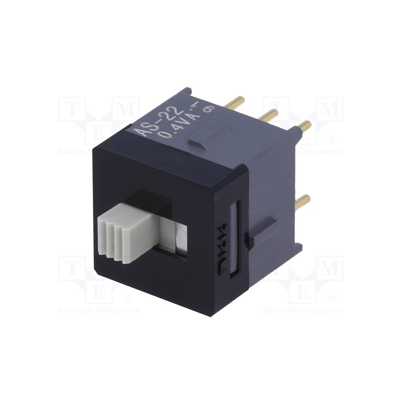 1 pcs x NKK SWITCHES - AS22AP - Switch: slide, Pos: 2, DPDT, 0.01A/28VAC, 0.01A/28VDC, ON-ON, AS