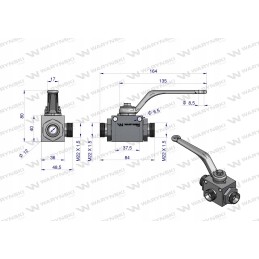 3-way hydraulic valve 3 2 m22x1 5 Warynski
