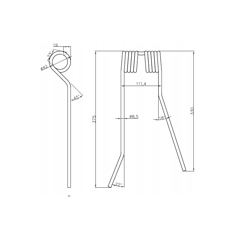 Finger of the Mesko S carousel rake