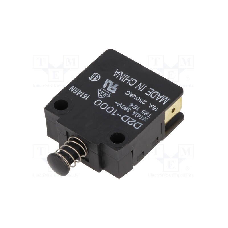 1 pcs x OMRON OCB - D2D-1000 - Switch: door, Pos: 2, SPST-NO + SPST-NC, 16A/250VAC, black, D2D