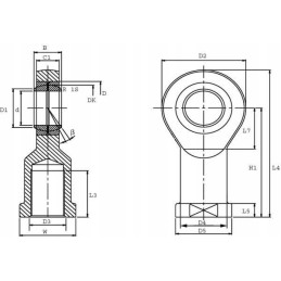 Cylinder eye with right internal thread oe 10 g