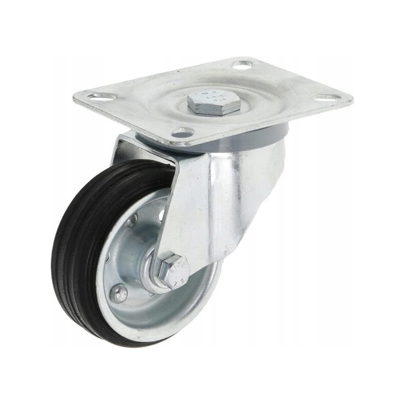 Rubber swivel wheel fi 80x30mm with mounting base