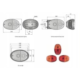 Combined front lamp 140x93x77 wesem lt3 48450