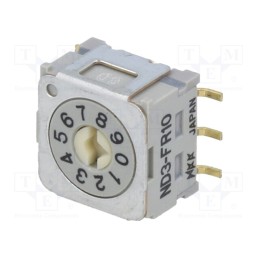 1 pcs x NKK SWITCHES - ND3FR10P - Encoding switch, DEC/BCD, Pos: 10, vertical, Rcont max: 30mΩ, ND3