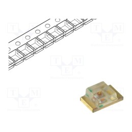 10 pcs x KINGBRIGHT ELECTRONIC - KPT-2012SGC - LED, SMD, 0805, green, 3.2÷12.5mcd, 2x1.2x0.75mm, 120°, 2.2÷2.5V