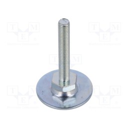 1 pcs x ELESA+GANTER - GN 40-40-M8-50-A0-S -AS - Foot, Base dia: 40mm, M8, steel, Plunger length: 50mm, Plating: zinc