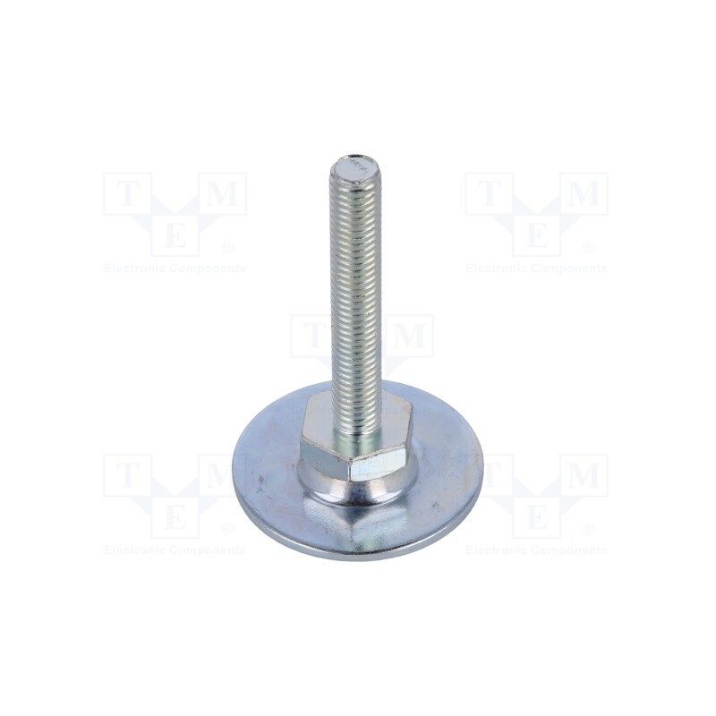 1 pcs x ELESA+GANTER - GN 40-40-M8-50-A0-S -AS - Foot, Base dia: 40mm, M8, steel, Plunger length: 50mm, Plating: zinc